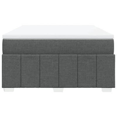 Box Spring Bed with Mattress Dark Grey Double Size Fabric Payday Deals