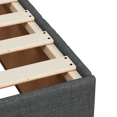 Box Spring Bed with Mattress Dark Grey Double Size Fabric Payday Deals