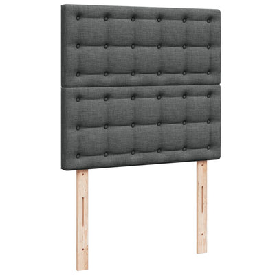 Box Spring Bed with Mattress Dark Grey King Single Fabric Payday Deals