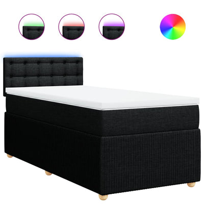 Box Spring Bed with Mattress Dark Grey King Single Fabric Payday Deals