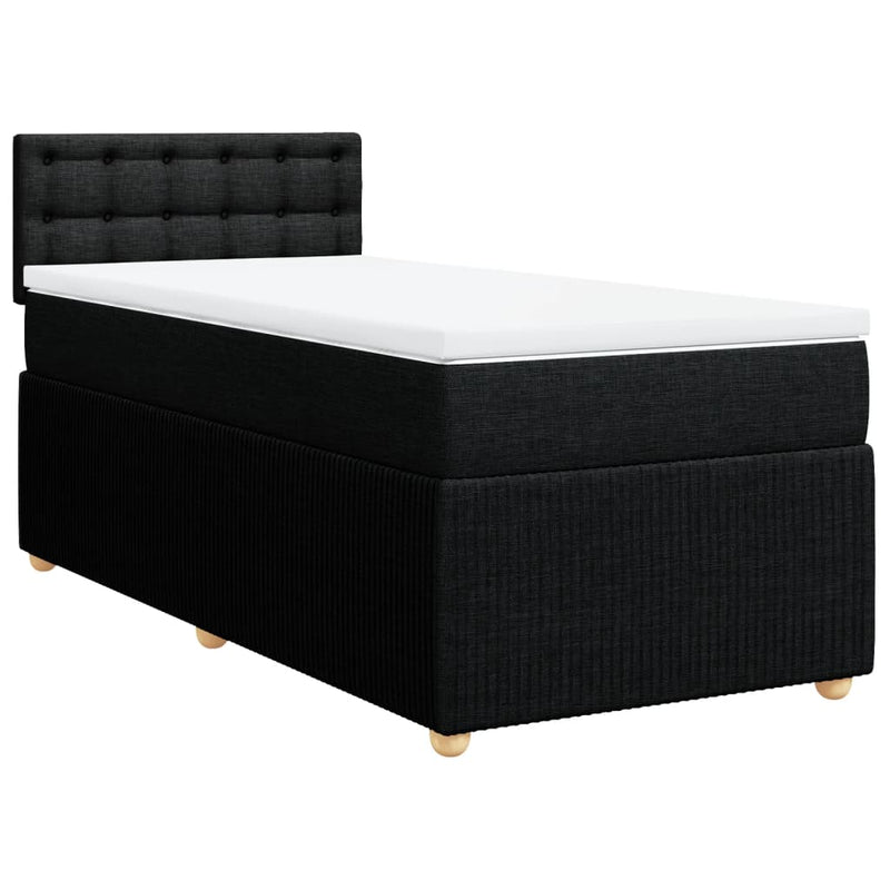 Box Spring Bed with Mattress Dark Grey King Single Fabric Payday Deals