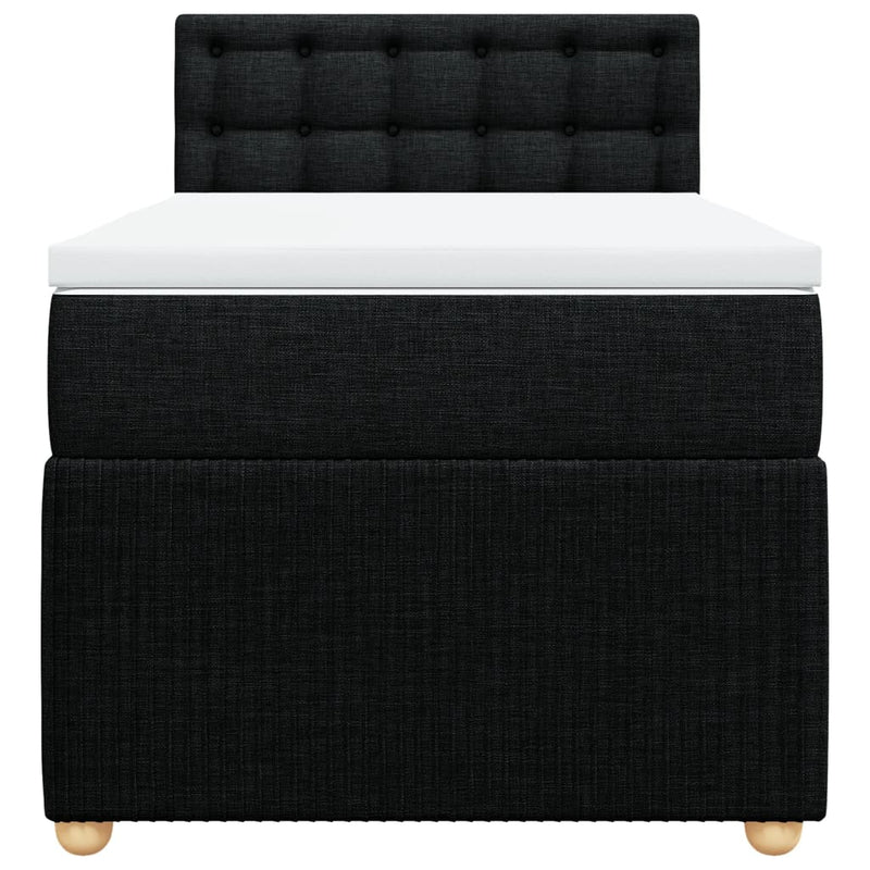 Box Spring Bed with Mattress Dark Grey King Single Fabric Payday Deals