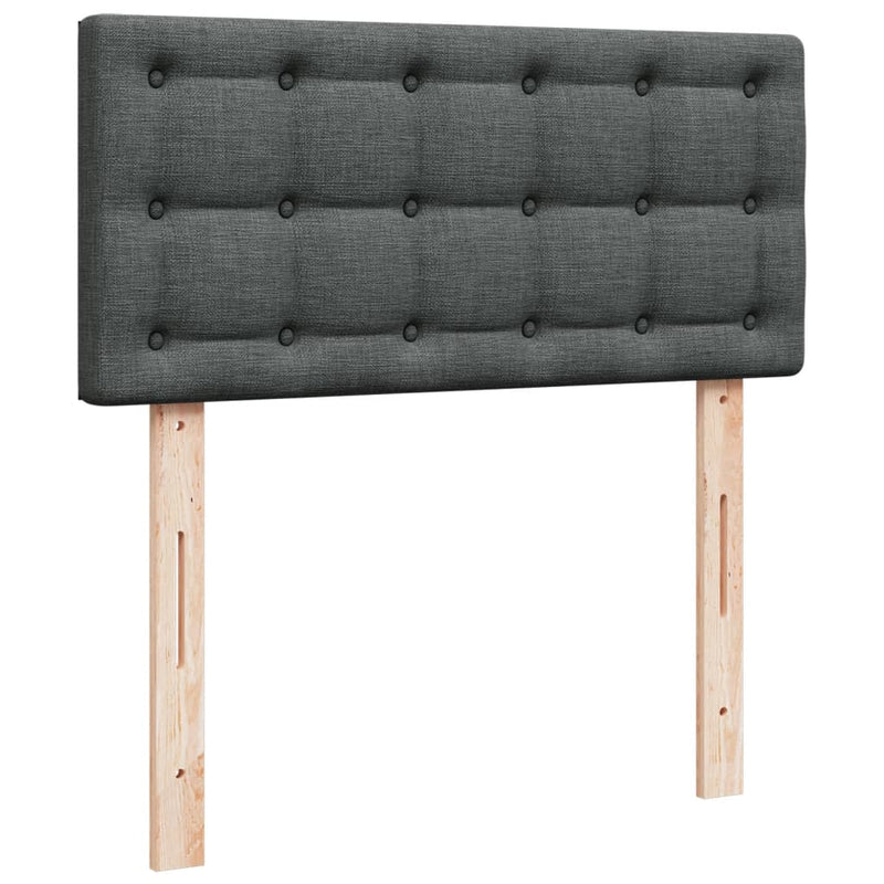 Box Spring Bed with Mattress Dark Grey King Single Fabric Payday Deals