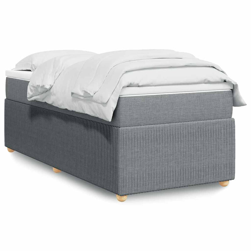 Box Spring Bed with Mattress Dark Grey King Single Fabric Payday Deals