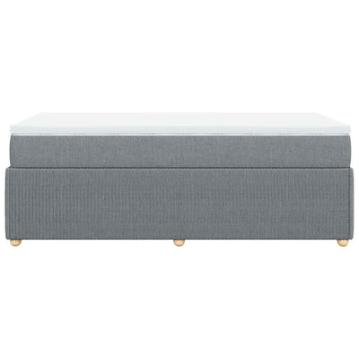 Box Spring Bed with Mattress Dark Grey King Single Fabric Payday Deals