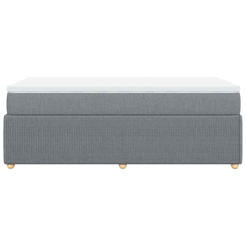 Box Spring Bed with Mattress Dark Grey King Single Fabric Payday Deals