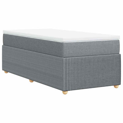 Box Spring Bed with Mattress Dark Grey King Single Fabric Payday Deals