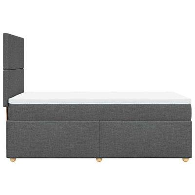 Box Spring Bed with Mattress Dark Grey King Single Fabric Payday Deals