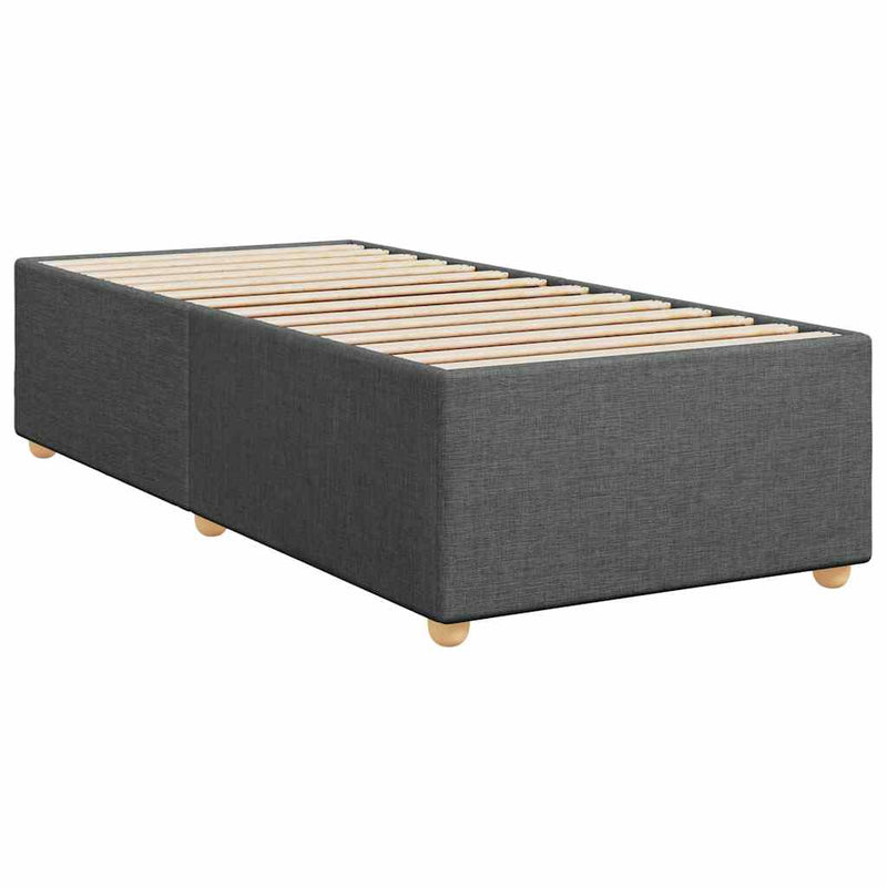 Box Spring Bed with Mattress Dark Grey King Single Fabric Payday Deals
