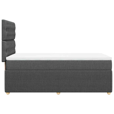 Box Spring Bed with Mattress Dark Grey King Single Fabric Payday Deals