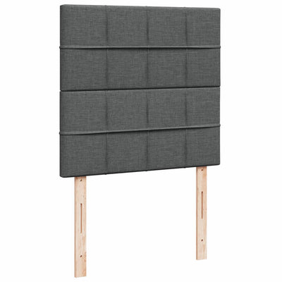 Box Spring Bed with Mattress Dark Grey King Single Fabric Payday Deals