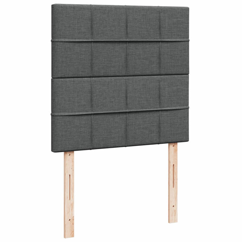 Box Spring Bed with Mattress Dark Grey King Single Fabric Payday Deals