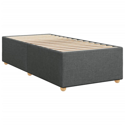 Box Spring Bed with Mattress Dark Grey King Single Fabric Payday Deals