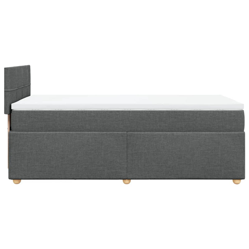 Box Spring Bed with Mattress Dark Grey King Single Fabric Payday Deals