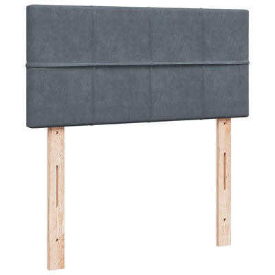 Box Spring Bed with Mattress Dark Grey King Single Fabric Payday Deals
