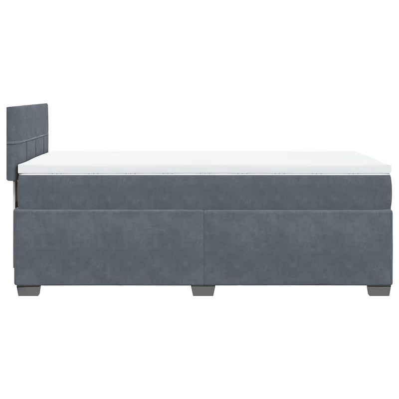 Box Spring Bed with Mattress Dark Grey King Single Fabric Payday Deals