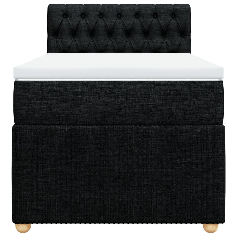 Box Spring Bed with Mattress Dark Grey King Single Fabric Payday Deals