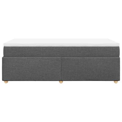 Box Spring Bed with Mattress Dark Grey King Single Fabric Payday Deals
