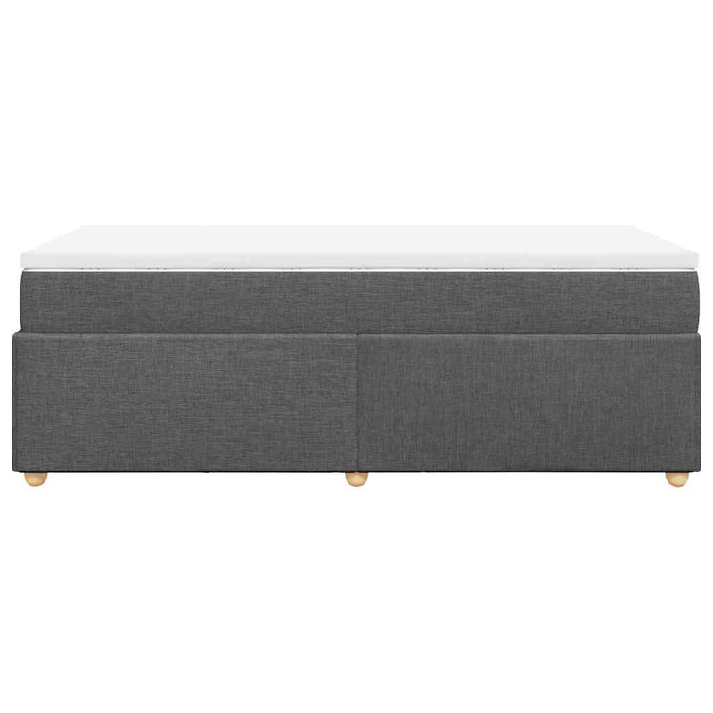 Box Spring Bed with Mattress Dark Grey King Single Fabric Payday Deals