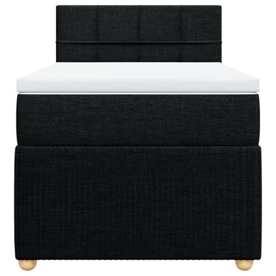 Box Spring Bed with Mattress Dark Grey King Single Fabric Payday Deals