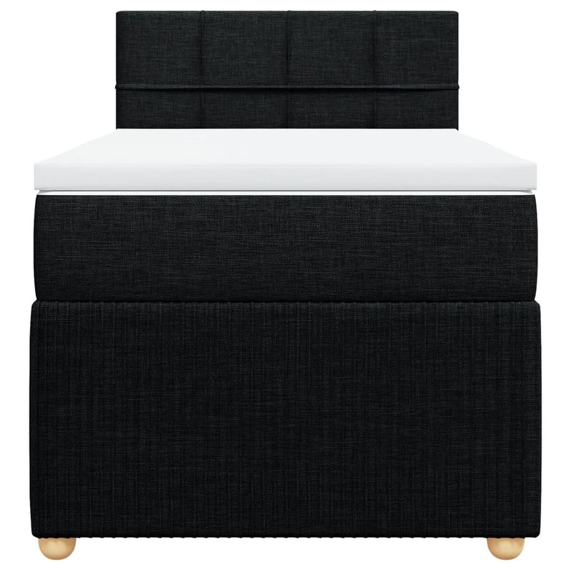 Box Spring Bed with Mattress Dark Grey King Single Fabric Payday Deals
