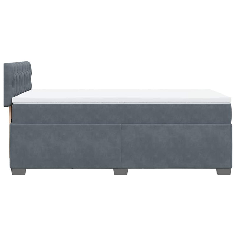 Box Spring Bed with Mattress Dark Grey King Single Fabric Payday Deals