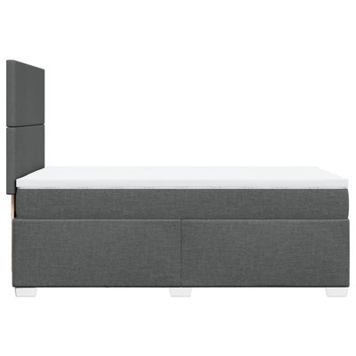 Box Spring Bed with Mattress Dark Grey King Single Fabric Payday Deals