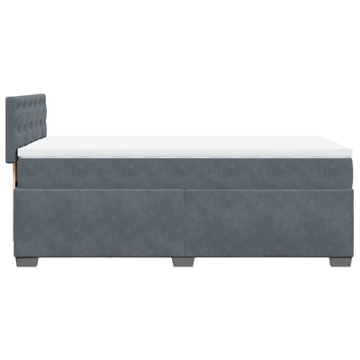 Box Spring Bed with Mattress Dark Grey King Single Fabric Payday Deals