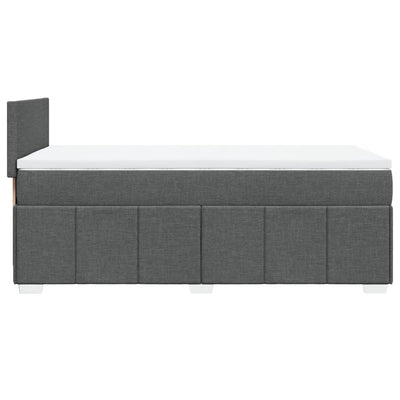 Box Spring Bed with Mattress Dark Grey King Single Fabric Payday Deals