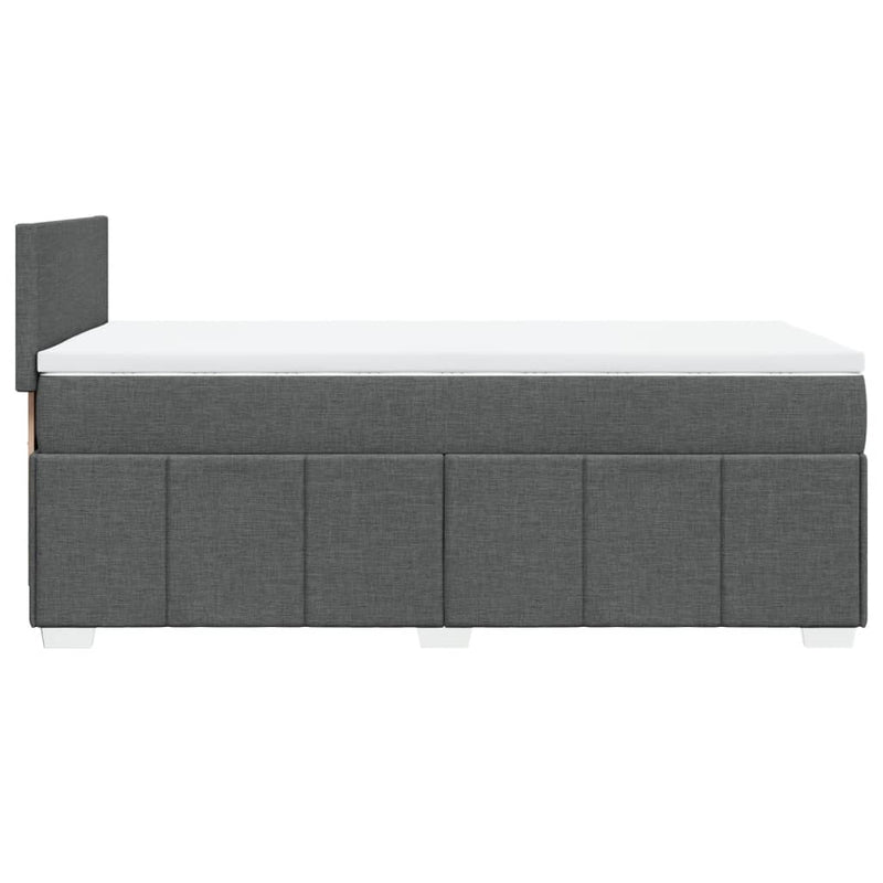 Box Spring Bed with Mattress Dark Grey King Single Fabric Payday Deals