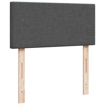 Box Spring Bed with Mattress Dark Grey King Single Fabric Payday Deals