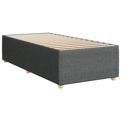 Box Spring Bed with Mattress Dark Grey King Single Fabric Payday Deals