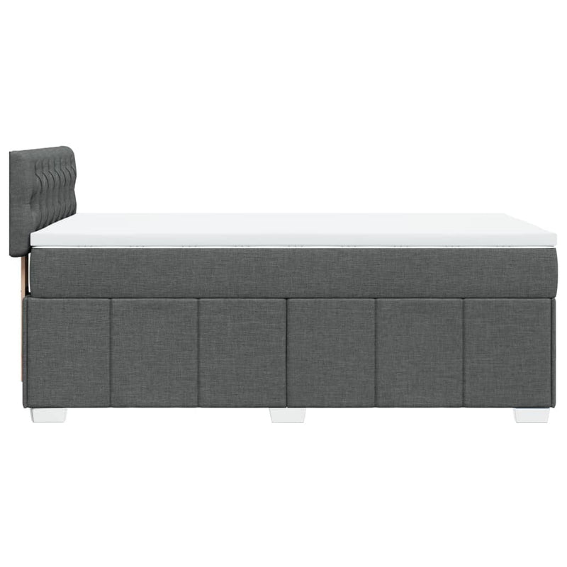 Box Spring Bed with Mattress Dark Grey King Single Fabric Payday Deals