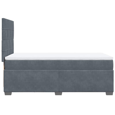 Box Spring Bed with Mattress Dark Grey King Single Velvet Payday Deals
