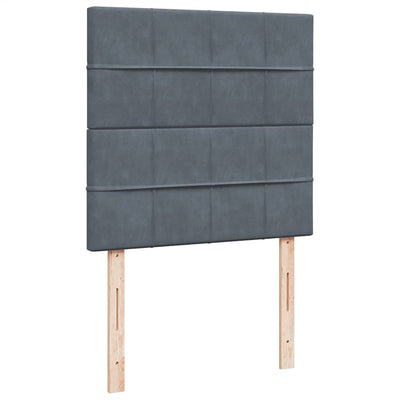 Box Spring Bed with Mattress Dark Grey King Single Velvet Payday Deals