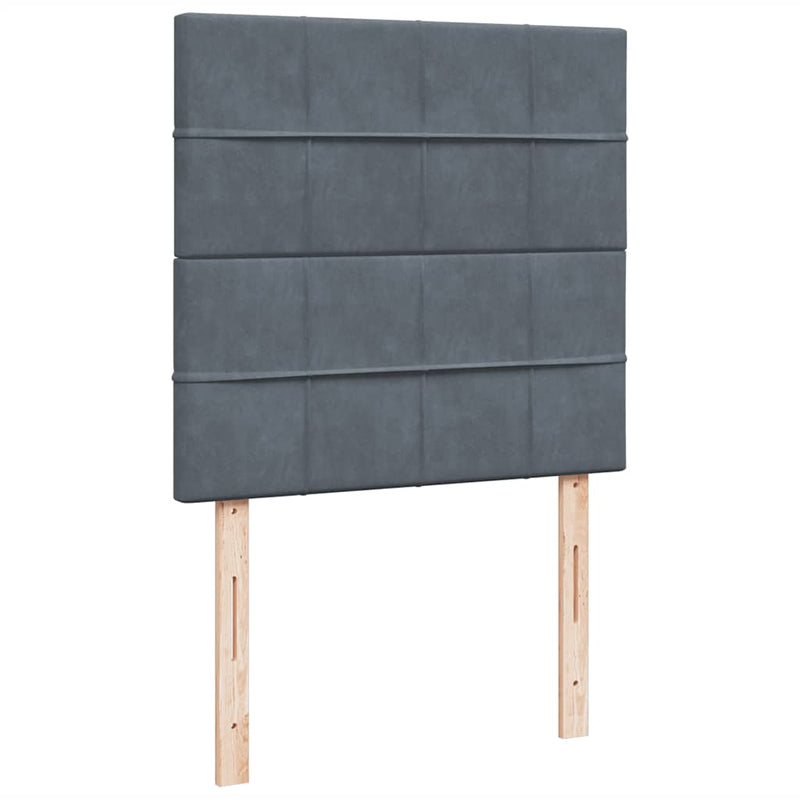 Box Spring Bed with Mattress Dark Grey King Single Velvet Payday Deals