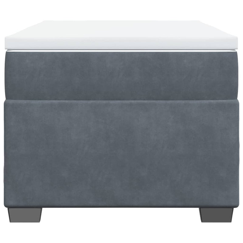 Box Spring Bed with Mattress Dark Grey King Single Velvet Payday Deals