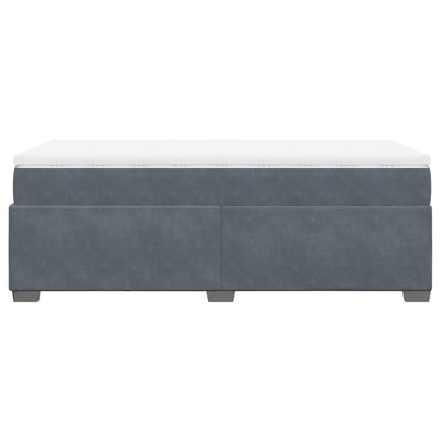 Box Spring Bed with Mattress Dark Grey King Single Velvet Payday Deals