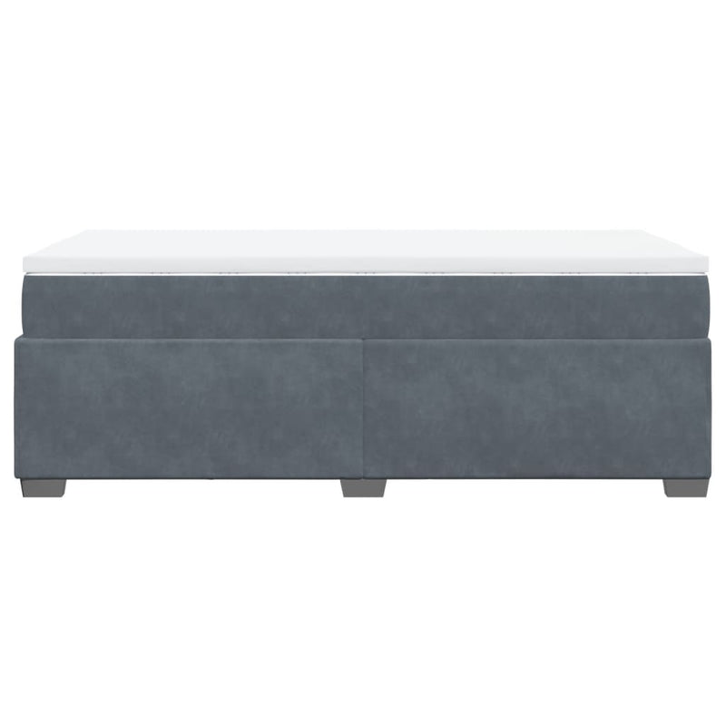 Box Spring Bed with Mattress Dark Grey King Single Velvet Payday Deals
