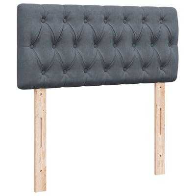 Box Spring Bed with Mattress Dark Grey King Single Velvet Payday Deals