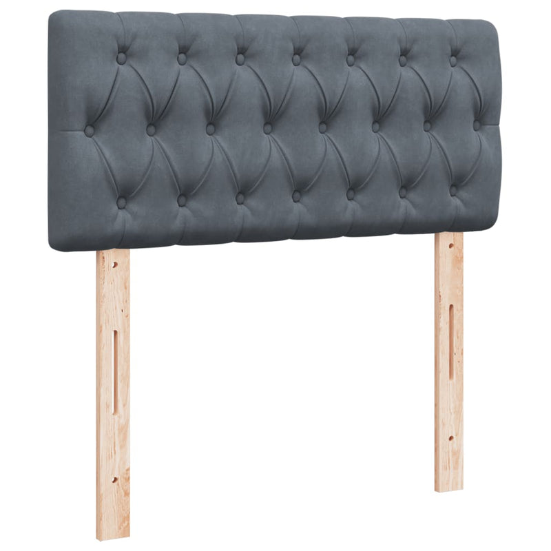 Box Spring Bed with Mattress Dark Grey King Single Velvet Payday Deals