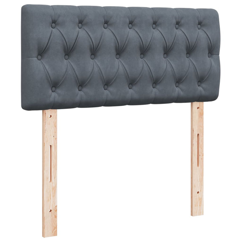 Box Spring Bed with Mattress Dark Grey King Single Velvet Payday Deals