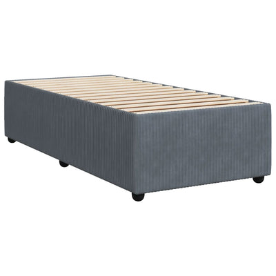 Box Spring Bed with Mattress Dark Grey King Single Velvet Payday Deals