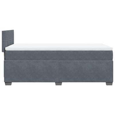 Box Spring Bed with Mattress Dark Grey King Single Velvet Payday Deals