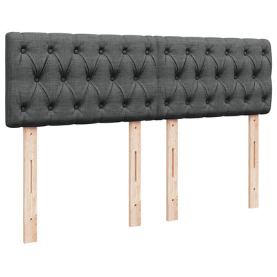 Box Spring Bed with Mattress Dark Grey Queen Fabric Payday Deals