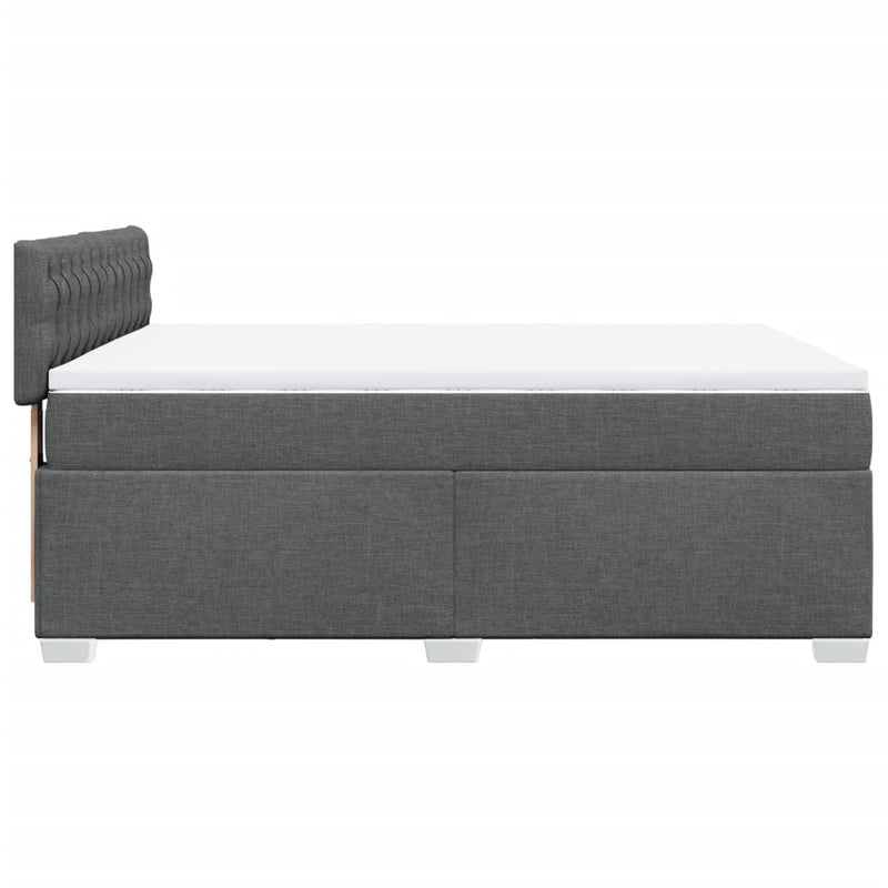 Box Spring Bed with Mattress Dark Grey Queen Fabric Payday Deals
