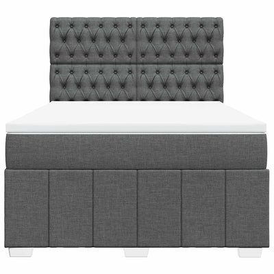 Box Spring Bed with Mattress Dark Grey Queen Fabric Payday Deals