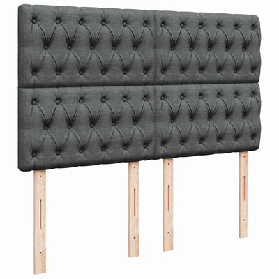Box Spring Bed with Mattress Dark Grey Queen Fabric Payday Deals