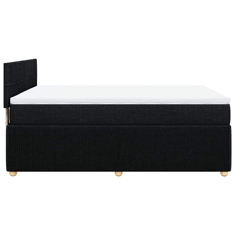 Box Spring Bed with Mattress Dark Grey Queen Fabric Payday Deals