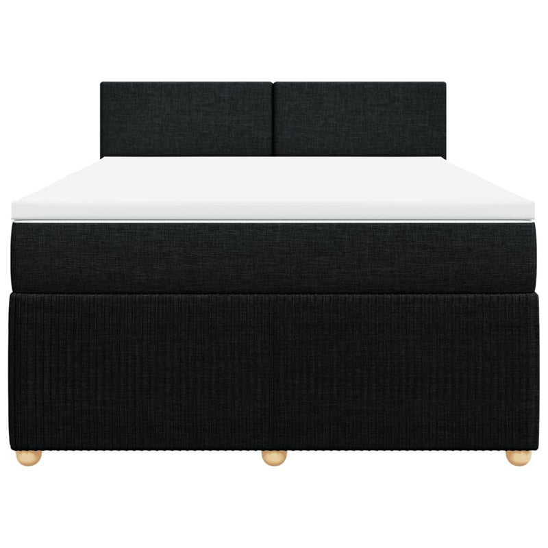 Box Spring Bed with Mattress Dark Grey Queen Fabric Payday Deals